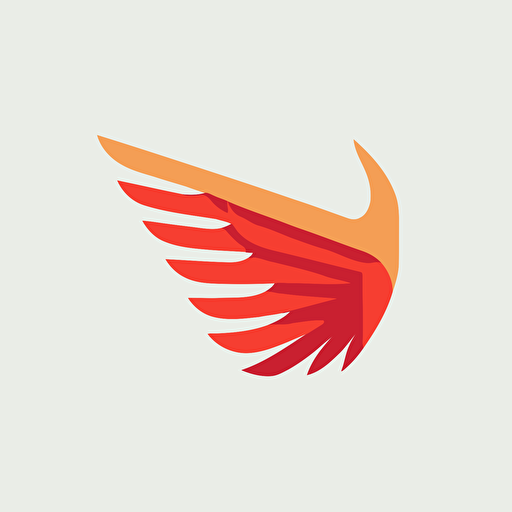 flat vector logo of the flying bird wings, simple minimal, by Ivan Chermayeff