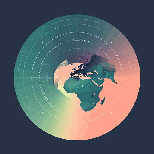 simple clean minimalistic, earth data visualisation company, vector, solid colors
