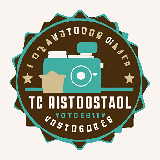 simple vector logo for a food vlogger in Texas. Incorporate the state of Texas and colors turquoise and gold