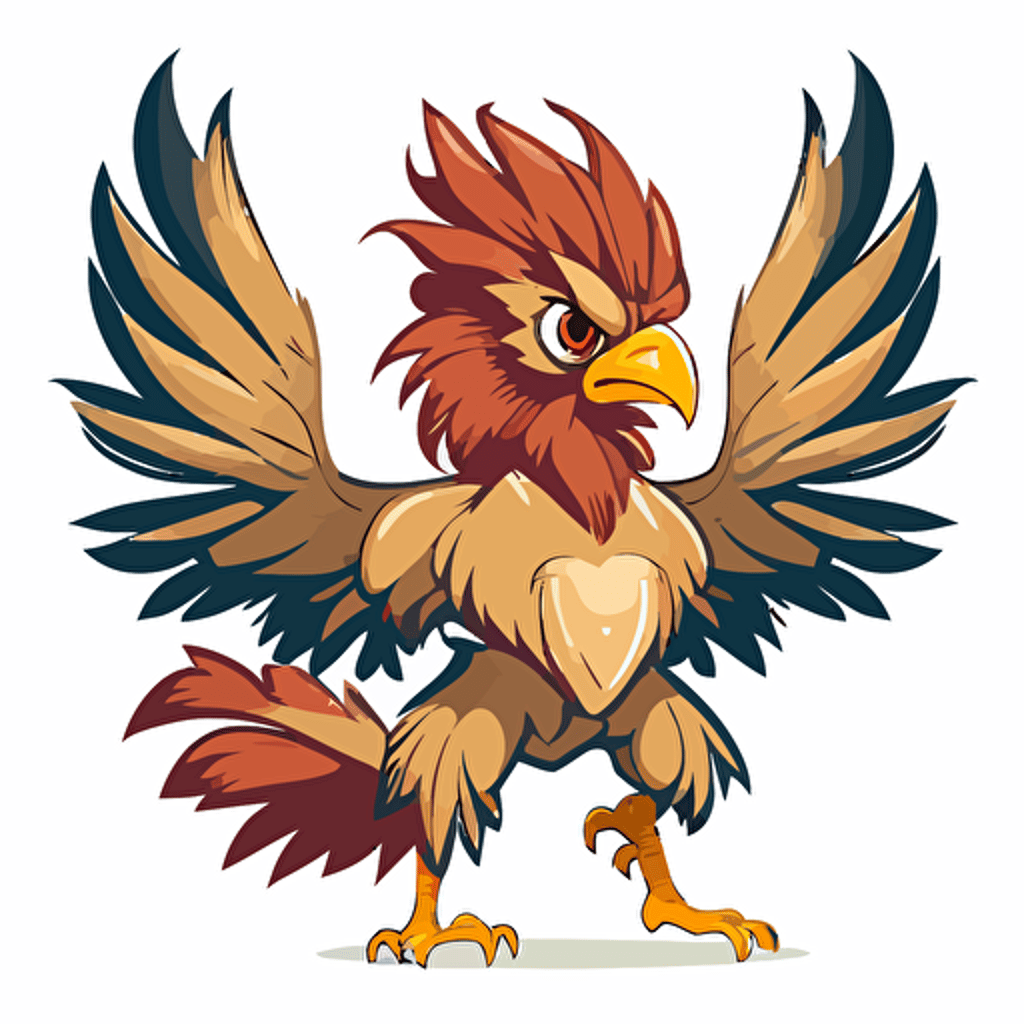 funny griffin, vector logo, vector art, emblem, simple cartoon, 2d, no text, white background