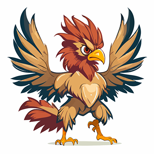 funny griffin, vector logo, vector art, emblem, simple cartoon, 2d, no text, white background