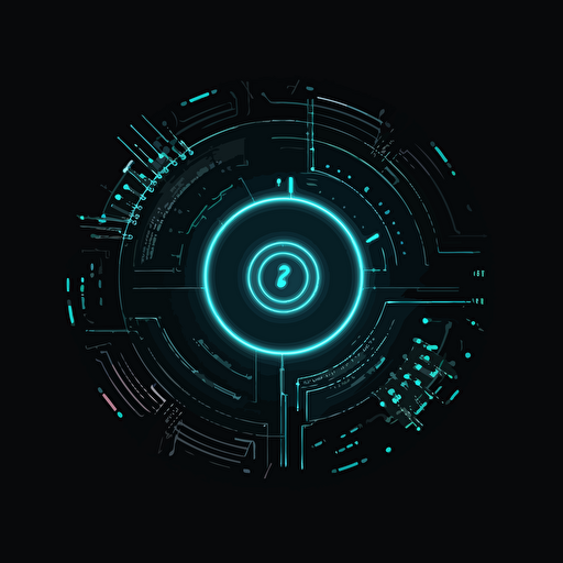 2d simple basic minimal cyberpunk logo, black background, vector art