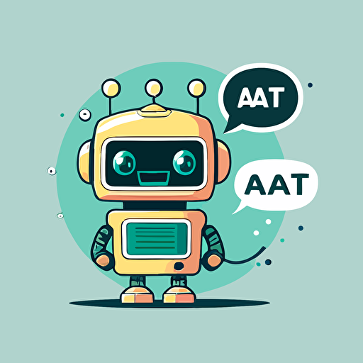 a mascot logo of a ai chatbot, simple, vector