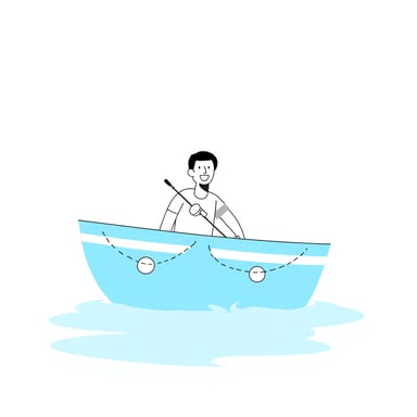 a person rowing a boat