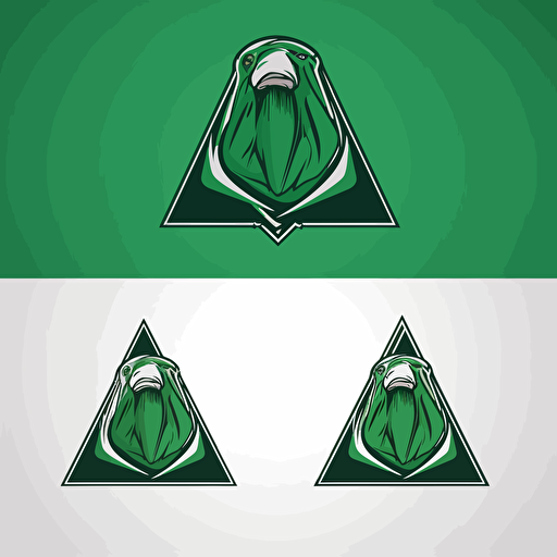 make a vector sport logo with a young walrus in a green triangle