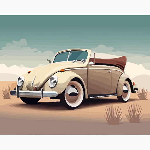a Volkswagen Beetle retro style convertible vector
