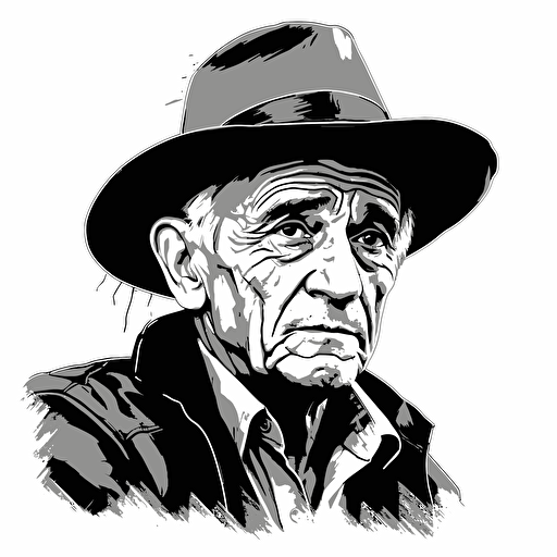 Simple vector black and white drawing of Lalo Salamanca