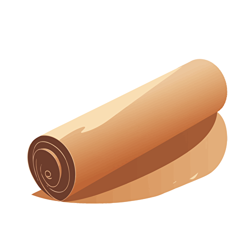 Simplified flat art vector image of rolled-out blank scroll paper on white background 3