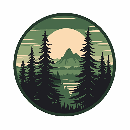 forest, vector, logo, programm
