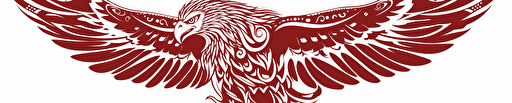 an eagle insignia. art deco. 2d. vector. red on white background.