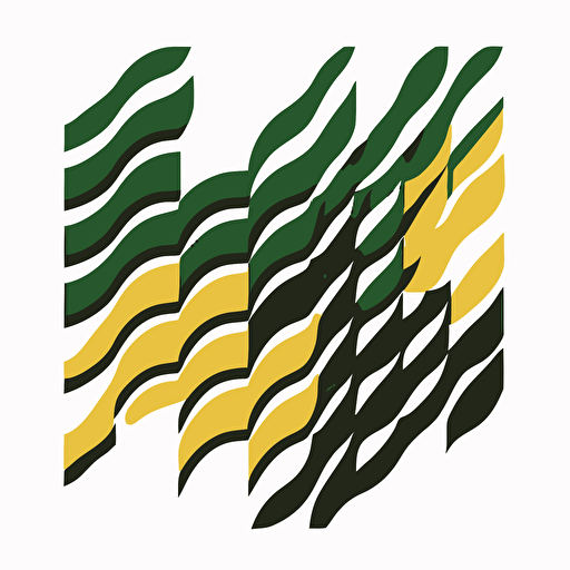 Minimal flat vector logo of a weave, green and yellow, trending on Dribble