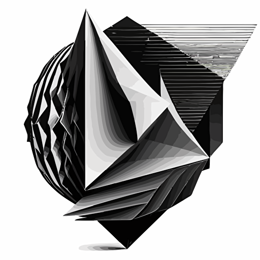 vector, logo geometric shape, black and white
