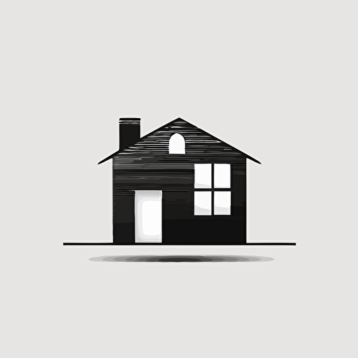 minimalistic logo of a house, flat icon, vector, professional, isolated white background