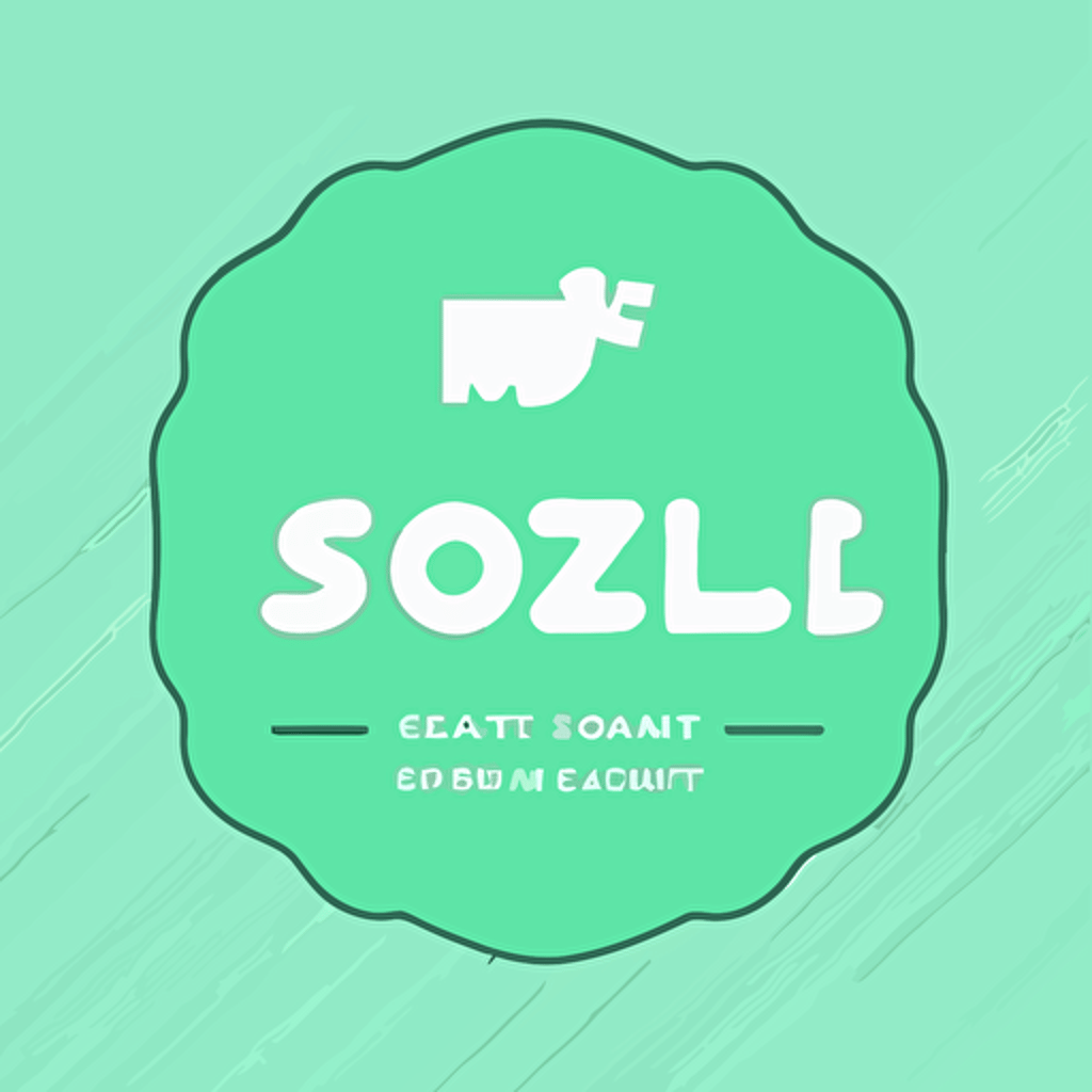 logo for software development company discord server, the name of the company is crazii Solutions. Minimalistic modern flat vector. Mint green