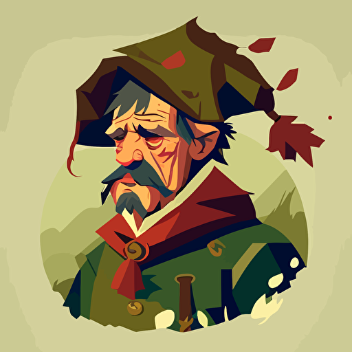 flat vector illustration of a stupid mediavel peasant