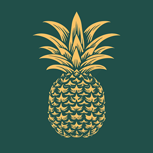williamsburg pineapple logo, vector, isolated background, kelley green, yellow