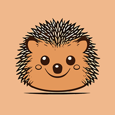 Icon, vector, close up, face, hedgehog, online safety, happy, high quality, simple