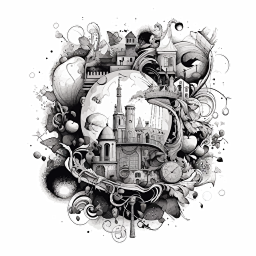 "Small in size, big in flavor " motto drawing black white vector design v5