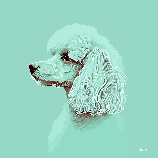 minimal vector poodle minimal colors mint