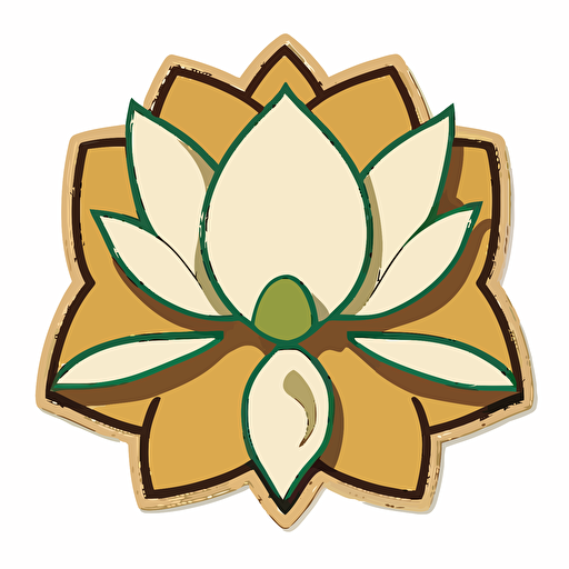 a white lotus pai sho tile (from avatar the last airbender) sticker vector with a white background. high def.