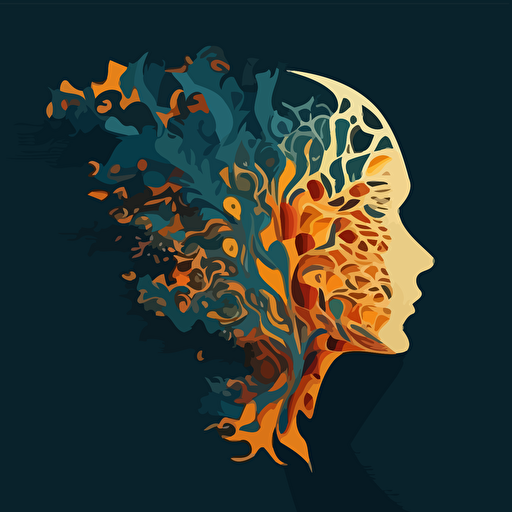 Fractal Mind, simple vector art,