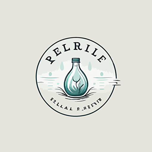 clean, minimalist, emblem for a water refilling business, vector logo