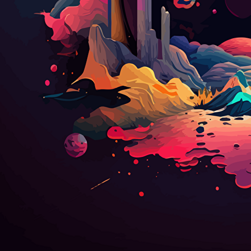 colorful vector art, the multiverse