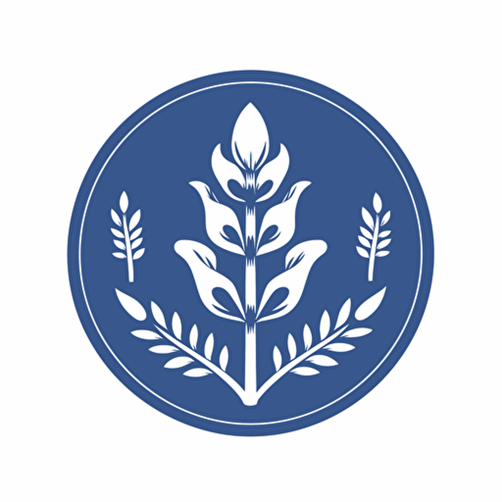 simple logo with a bluebonnet, vector style, 2 color