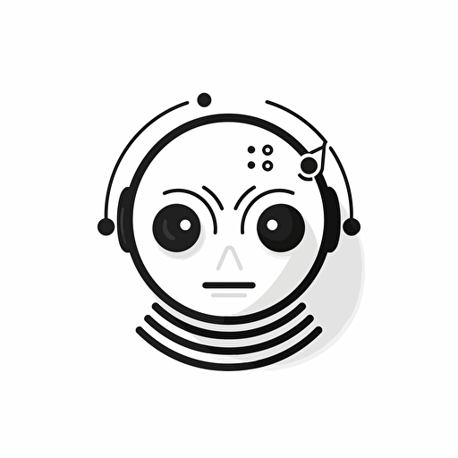 logo for an ai chat bot startup mono color white vector image