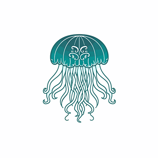 Jelly fish, one color logo vector style