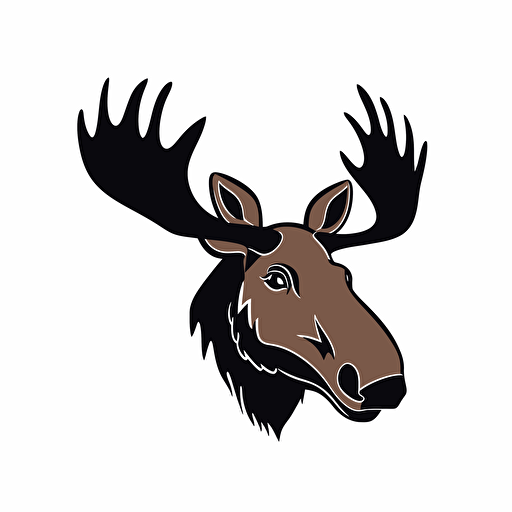 moose, 2D vector, simple, logo style, no text, white background