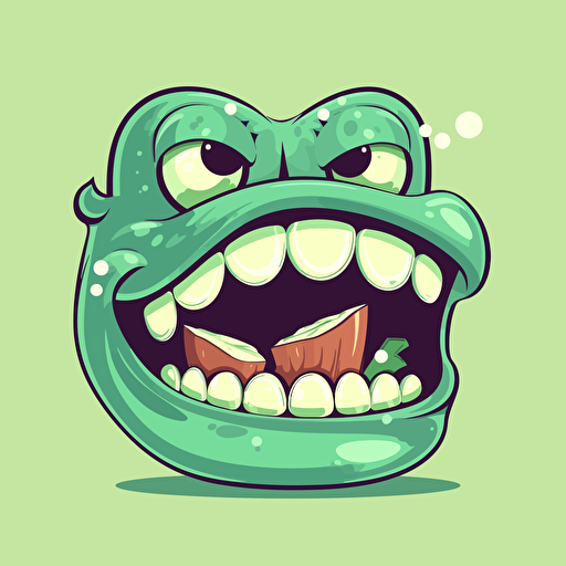 cartoon mouth eating dollar bills, svg, vector