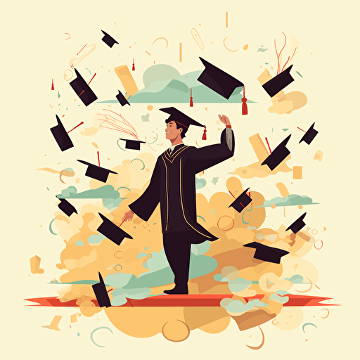 vector illustration of graduating clas