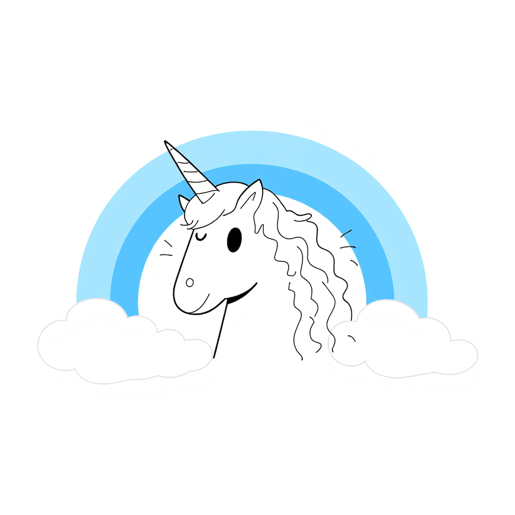 a unicorn with a rainbow