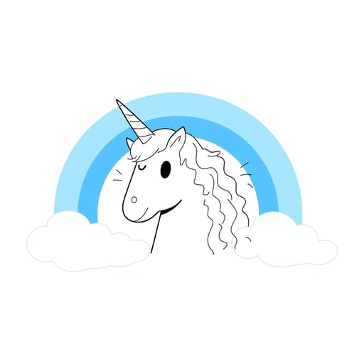 a unicorn with a rainbow