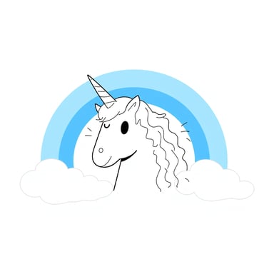 a unicorn with a rainbow
