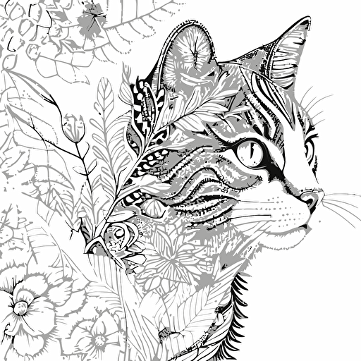 adult coloring page, black and white, lineart zentangle, vector