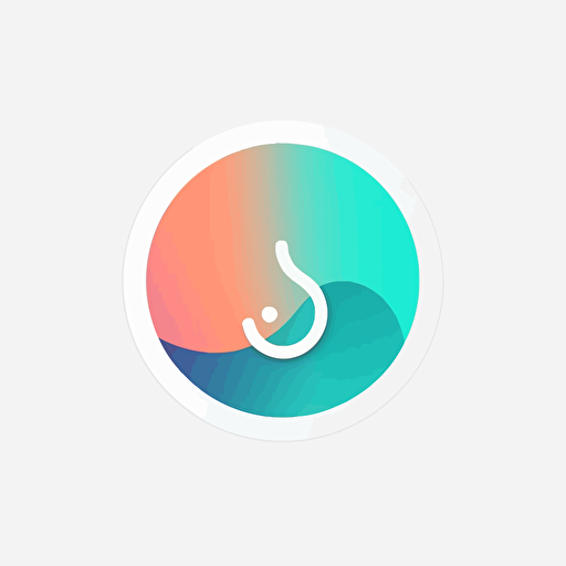 simple vector logo for assistant app, abstract, 2 colour