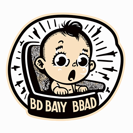 baby on board sticker, vector, funny