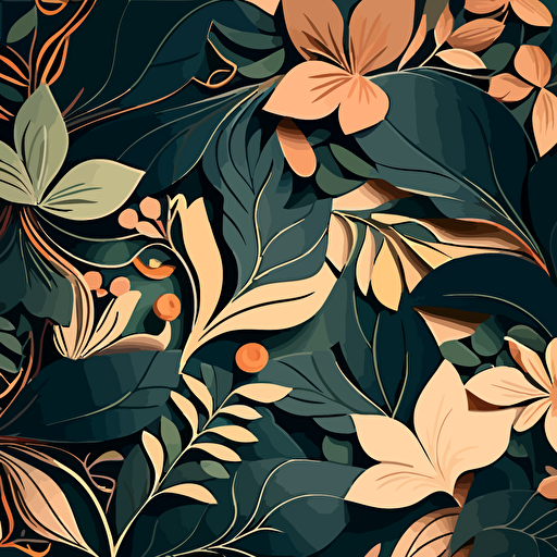 background design pattern extremely repetitive, leafs and flowers, wallpaper, vector