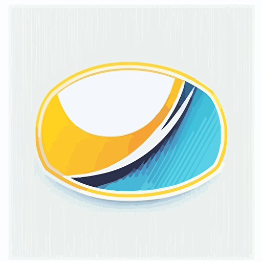 Vector sticker style, circle border, plain background, yellow, blue toning, business logos geomtric shape