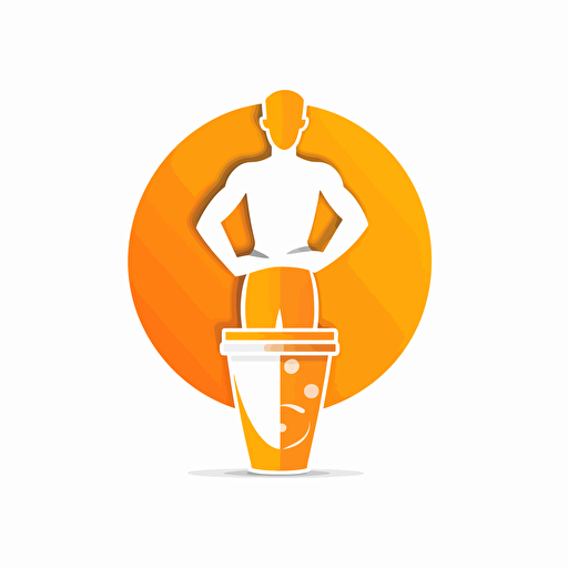 Simple vector logo, sports massage company, orange on a solid white background. on a drinks mat –no text