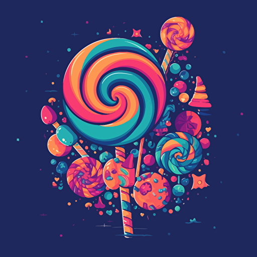 space candy logo, fun, bright, playful, vector illustration simple, high quality