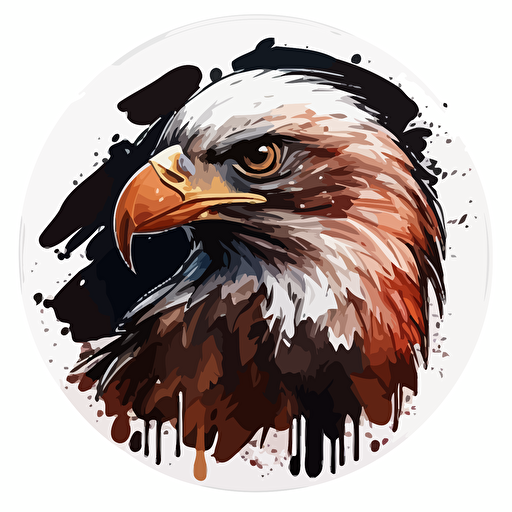 cool eagle vector,in round circle, white background