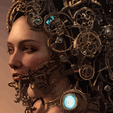 hyperrealistic mixed media portrait beautiful mechanical steampunk woman stunning 3d render inspired art p craig russell barry windsor smith perfect facial symmetry dim volumetric lighting 8k octane beautifully detailed render post processing extremely hyperdetailed intricate futuristic mechanic parts epic composition grim sparkling atmosphere cinematic lighting masterpiece trending artstation