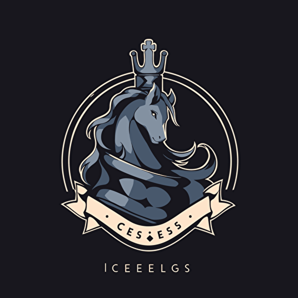 è chess King, flat logo, simple vector design, silver flat color