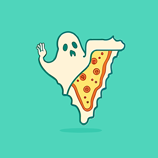 minimal vectorial logo pizza fantasma