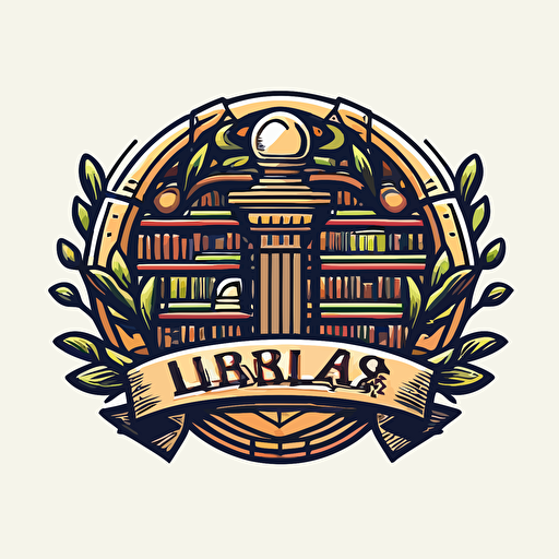 line vector logo for a library-themed search engine