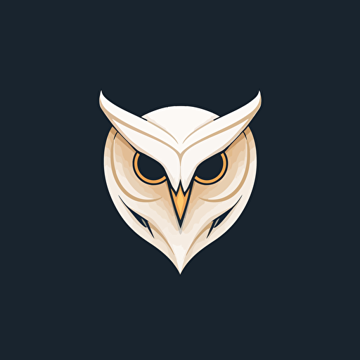 minimalist white barn owl mask, vector, logo