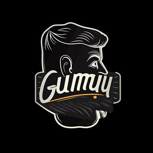 logo for gum company that gives you a better jawline, contout, vector, flat, sticker, black background,